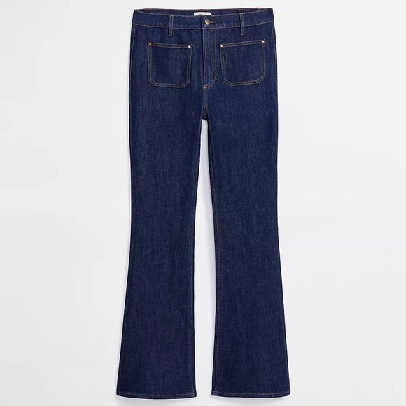 LOFT Denim - Ann Taylor Loft Curvy High Rise Slim Flare Jeans - Classic Wash - Size 10
